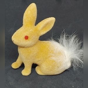 Vtg Small Flocked Bunny Rabbit Furry Tail
